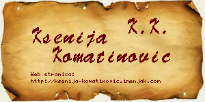 Ksenija Komatinović vizit kartica